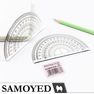 Penggaris Busur Derajat Plastik / Plastic Protractor 180 / Half Circle 10 cm Samoyed PRT-D