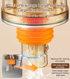 Highly Efficient Drainage Deodorizer Seal Plugs Double Seal Seal Tightly Direct Row Watertight Sealing Film Sewer Plugger Drain Plugging Sink