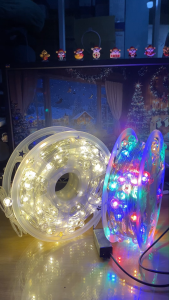 Dây đèn led bi tròn cuộn 50M chống nước ngoài trời ánh sáng vàng/đủ màu trang trí Noel
