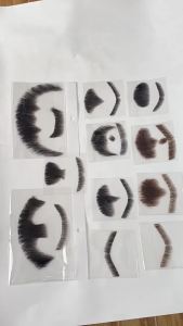 Invisible Fake Beards Salon Chat Lace Beard  High Quality Brazilian LaceFor Men 100% Hair Hand Made Mustache Remy Hair