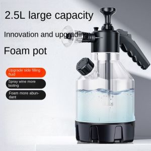 2.5L Hand Pump Foam Sprayer with 3 Types of Nozzle Hand Pneumatic Foam Cannon Snow Foam Car Wash Spray Bottle Car Window Cleanin