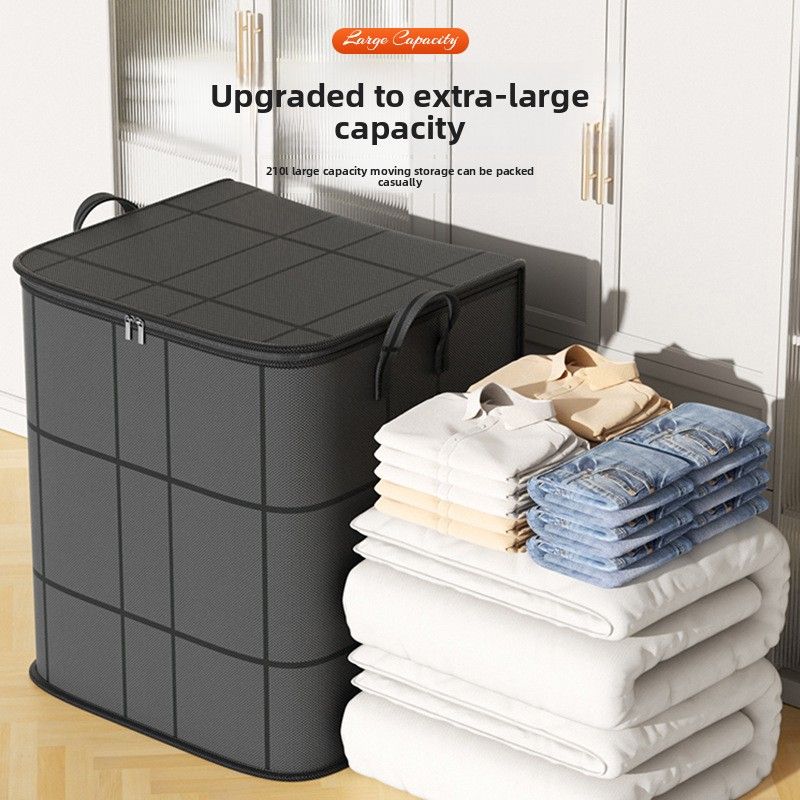 Extra Large Black Woven Storage Bag, Non-Woven Quilt Packing Bag For Moving & Bedroom Organization
_voghion.com