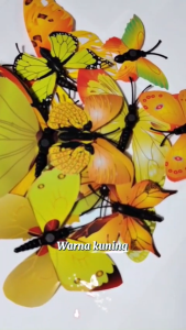 HIASAN DINDING KUPU-KUPU STIKER 3D TEMPEL TEMBOK ISI 12PCS BUTTERFLY MAGNET 2 LAYER