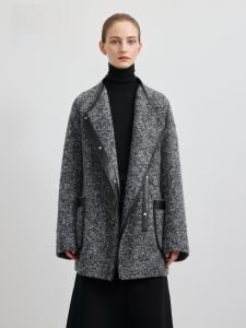 HR | High-End HR Camel Hair Loose Outerwear Womens Retro High-End Feel Patchwork Faux Fur Woolen Coat Winter Long Sleeve Regular Fit