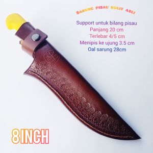 sarung pisau kulit asli bilah 8 inchi (20 cm ) murah