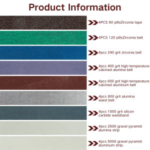 36/45Pcs Sanding Belts Set 80-5000 Grit Wear-Resistant Sharpening Belt Replacement Kit Durable Grinding Abrasive Belt Assorted