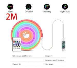 5V USB music synchronization Party atmospheric TV backlight Christmas RGBIC LED strip lamp Bluetooth application remote control