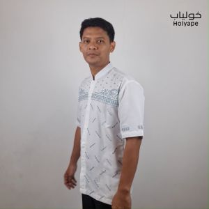 Holyape Baju Koko Muslim Medium Jumbo Lengan Pendek Polikatun Putih Tulang 17 Silsila