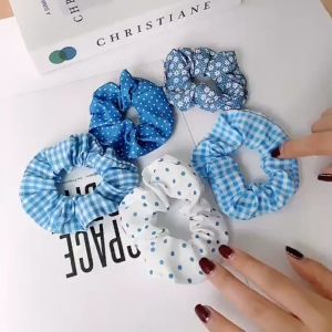 13th Ave Blue Series Sweet Hair Tie Korean Ins Wind Hair Tie Floral Daisy Wave Dot Hair Rope Hairband 现货发圈发箍