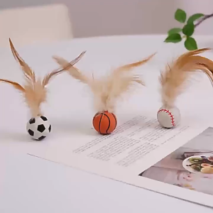 BÓNG ĐỒ CHƠI CHO MÈO CÓ LÔNG GÀ ĐỒ CHƠI CHO MÈO XÃ STRESS