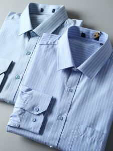 Long Sleeve Casual Shirt Mens Business Casual Striped Workwear Spring Autumn Dads Style Fashion Urban Youth Soft Luster Thin