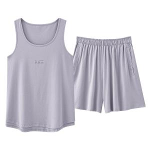 MiiOW | Cat Woman Summer Sleepwear Set Loose Fit Sleeveless Vest Shorts Cool Feeling Home Clothes For Young Women Casual Round Neck