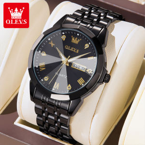 OLEVS Jam Tangan Pria Anti Air Original Terbaru Led Mewah Hitam Luxury Stainless Steel Watch Men Cod