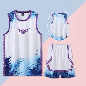 American Style Basketball Uniform Set for Mens School Competition Training Kids Basketball Clothes Summer Special Offer