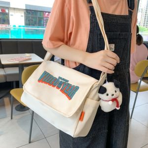 New Harajuku style letter fashionable workwear style crossbody bag with large capacity student trend womens casual shoulder bag