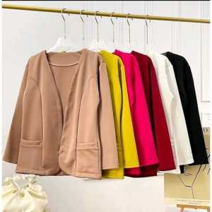 Blazer Wanita Scuba Premium Import Jumbo Blezer