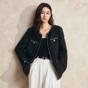 Yigue | Office Elegant Ribbed Textured Blazer with Metal Buttons