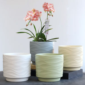 MONLEYTA | Nordic Minimalist Ceramic Plant Pots With Tray For Butterfly Orchid And Succulents Green Plants Simple Style Home Decoration