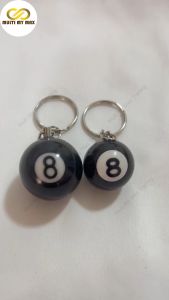 Fashion Creative Billiard Pool Keychain Souvenir Snooker Key Ring Black No.8 Ball Jewellery Accessories Gifts Present