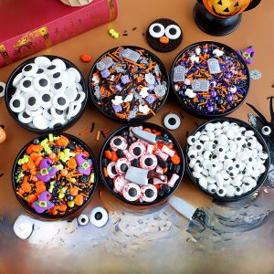 Halloween Cake Decoration Eyeball Candy Beads Bat Pumpkin Ornament Baking Decoration Festive Sugar Craft Party Supplies