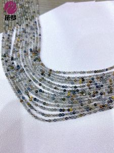 สร้อยคอโซ่ยาวทรงกลม ลูกปัดสีดำธรรมชาติ สร้อยข้อมือ DIY ทำมือ อุปกรณ์เครื่องประดับ โซ่กระดูกไหปลาร้า