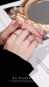 Le Silber Co.S925 - Minimalist Triple Band & Hammered Cuff Rings Cincin Pasangan Perak