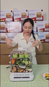 Nồi Hấp Điện 3 Tầng Melody MLD268S- Nồi Hấp Đa Năng- Công Suất 1000W- Dung Tích 32L- Bảo Hành 12 Tháng-CONVEENIENCE Shop