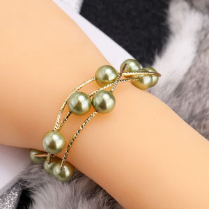 2020 New Lucky Charm Pearl Bracelet Womens Elastic Korean Style Fashion Jewelry Accessory Ubeido Alloy Gold Plated Heart Pattern