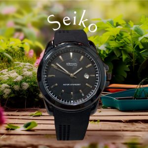 PROMO BISA BAYAR DITEMPAT Jam tangan pria  Seiko Tali rubber  bonus btrai cadangan