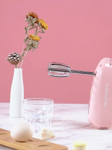 SUNATUR 300W Egg Beater 304 Stainless Steel Multifunctional Cream Cake Household Small Blender Pink Hand Mixer E-1055