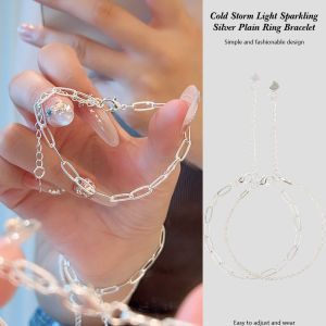 【♡Lovely girls house♡】สร้อยข้อมือเงินประกายจี้คู่รักปรับได้กำไลข้อมือสร้อยข้อมือ