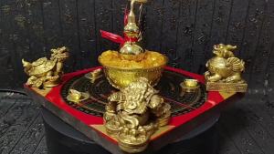 💗🙋♀️💗黄铜招财聚财阵葫芦龙龟麒麟貔貅金蟾聚宝盆旺财风水转运店铺摆件