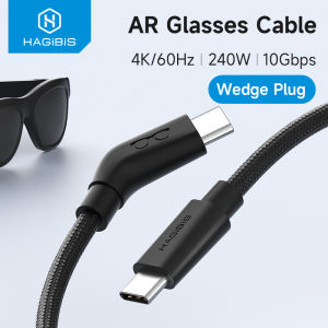 Hagibis AR Smart Glasses Cable USB C Charging Data & Power Supply Cable 4K60Hz Wedge Plug for XREAL One/Air RayNeo Air VITURE
