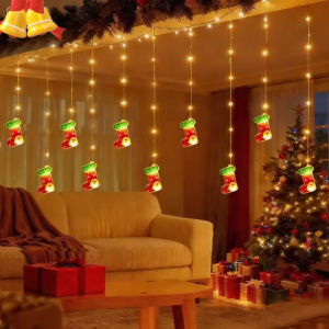 Solar Christmas 4m Curtain Fairy light 8Mode Christmas decaration Xmas Solar Led light strip Lampu hiasan Lampu led Lighting & Decor Outdoor Xmas solar lamp