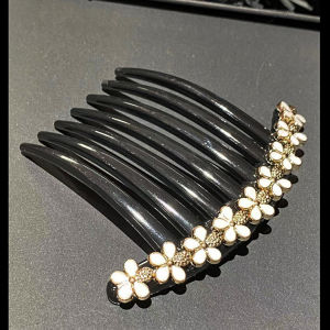 Simple Elegant Korean Water Diamond Seven Tooth Comb Hairpin Disk Hair Accessories Full Diamond Clip Styling Hair Comb