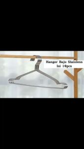 Hanger Jemuran Baju Stainless Steel 41cm & 32cm Isi 10pcs Gantungan Baju Untuk Dewasa dan Anak Bahan Kawat Tebal Anti Karat - FR Gallery