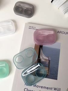 EELHOE | 1Pc Portable Transparent Contact Lens Case With Tweezers Integrated Travel Storage Box For Daily Eyewear Care Accessory Set