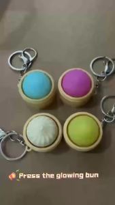 **2026New LED decompression simulation creative Xiaolongbao key chain pendant bag deco***-***ration decompression vent toy