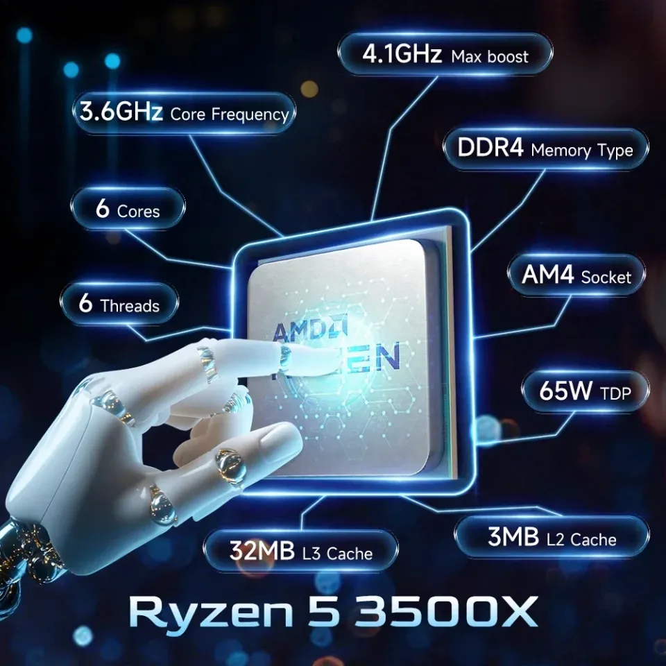 AMD | AMD Ryzen 5 3500X R5 3500X Desktop Gaming CPU Processor 6