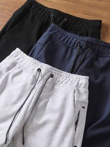 Comfortable Air Cotton Mens Casual Straight Leg Sport Shorts Summer New Style Elastic Comfortable Five-Point Pants Shorties