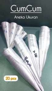 PROMO HARGA ISI 20 BIJI CETAKAN KUE CUMCUM / KERUCUT / CUM CUM / CORNETO BERBAGAI UKURAN