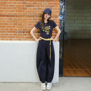 Lettering Velvet Slim Fit T-Shirt