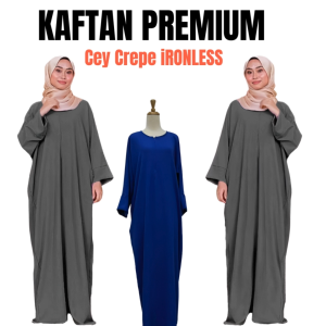 Kaftan Dress Muslimah Baju || CEY Crepe Ironless Italian kaftan || new style Moden Jubah