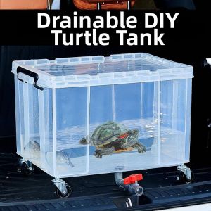 TEKANAI | DIY Filtered Aquatic Turtle Habitat Plastic Transparent Storage Box