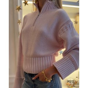 Autumn and Winter 2026 Simple Fashion Casual Daily Knitted Sweater Womens Solid Color Long Sleeve Half Zipper Pullover Top