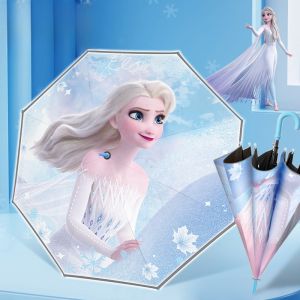 SVORIAHI | Disney Elsa Princess Automatic Long Handle Umbrella Childrens Rain And Sunproof School Specialty Cute Girls Umbrella