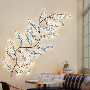 Artificial Blossom Tree Light USB Dimmable Bedroom Ambient Indoor Decorative Lighting Lamp for Dorm Room Apartment Decor