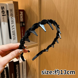 กำไลผมผ้ากำมะหยี่มีฟันแบบคลื่นเพชรน้ำ กำไลผมสำหรับผู้หญิง ฤดูใบไม้ร่วง/ฤดูหนาว กำไลผมสำหรับล้างหน้า กำไลผมสำหรับใส่ทั่วไป กำไลผมสุดเก๋