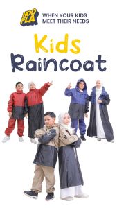 Hoofla Kids Jas Hujan Anak Raincoat Usia 6 Sampai 13 Tahun Bahan PVC