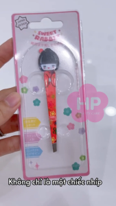 Nhíp Nhổ Lông Mày Thép Không Gỉ Geisha Shiawase Sweet Rabbit Japanese Girl Eyebrow Tweezer (Orange Màu Cam )